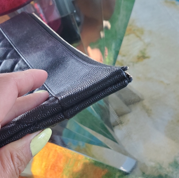 CHANEL Black Caviar Clutch Case Very Good - Picture 5 of 8
